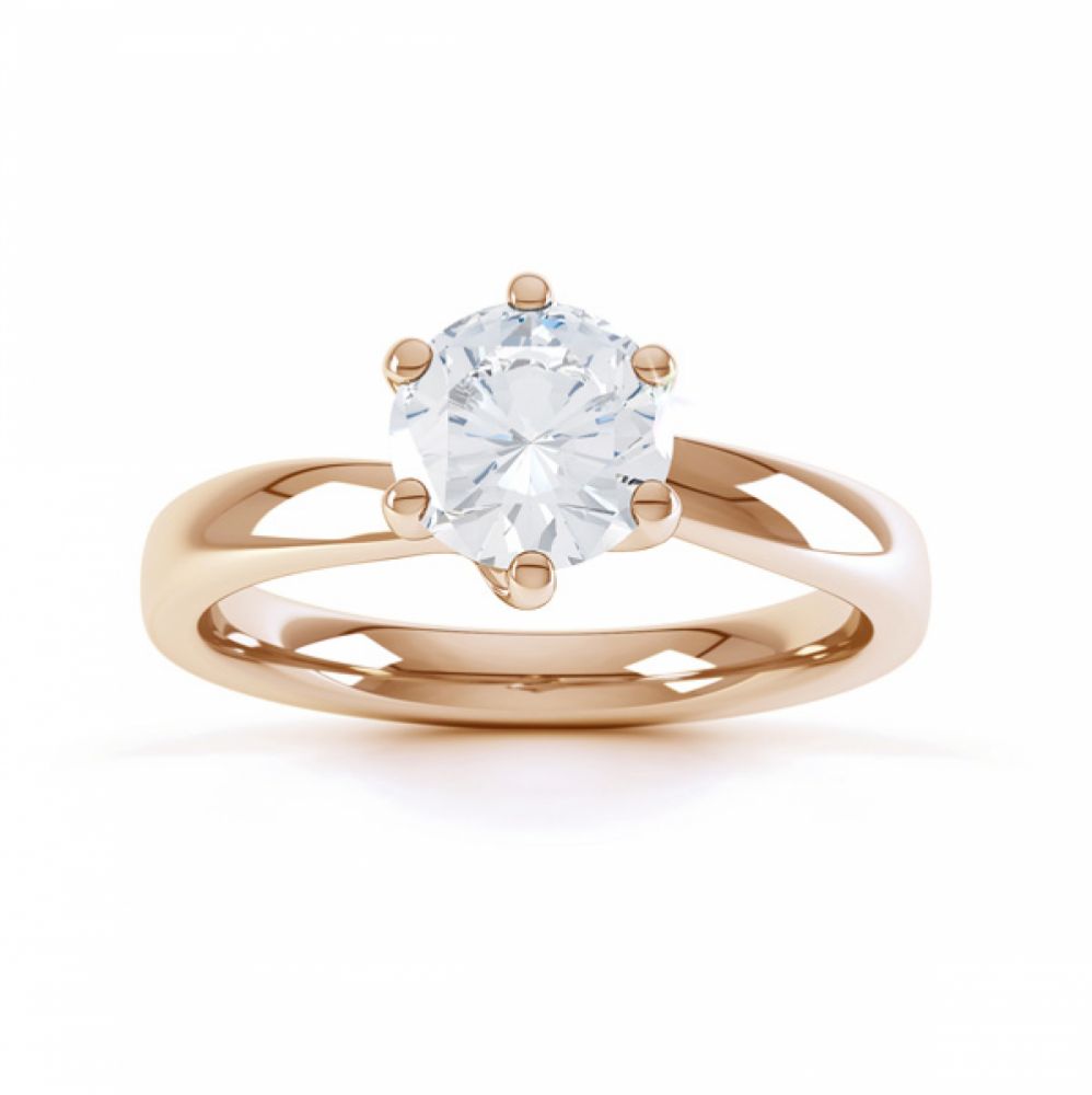 6 Claw Twist Solitaire Diamond ring - Top Rose 6 Claw Twist Solitaire Diamond ring - Top Rose