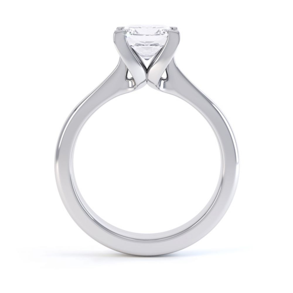 Folded 4 Claw Princess Cut Engagement Ring Side View Folded 4 Claw Princess Cut Engagement Ring Side View