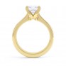 Folded 4 Claw Princess Cut Engagement Ring Side View In Yellow Gold Folded 4 Claw Princess Cut Engagement Ring Side View In Yellow Gold