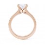 Folded 4 Claw Princess Cut Engagement Ring Side View In Rose Gold Folded 4 Claw Princess Cut Engagement Ring Side View In Rose Gold