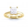 Folded 4 Claw Princess Cut Engagement Ring Front View Yellow Gold Folded 4 Claw Princess Cut Engagement Ring Front View Yellow Gold