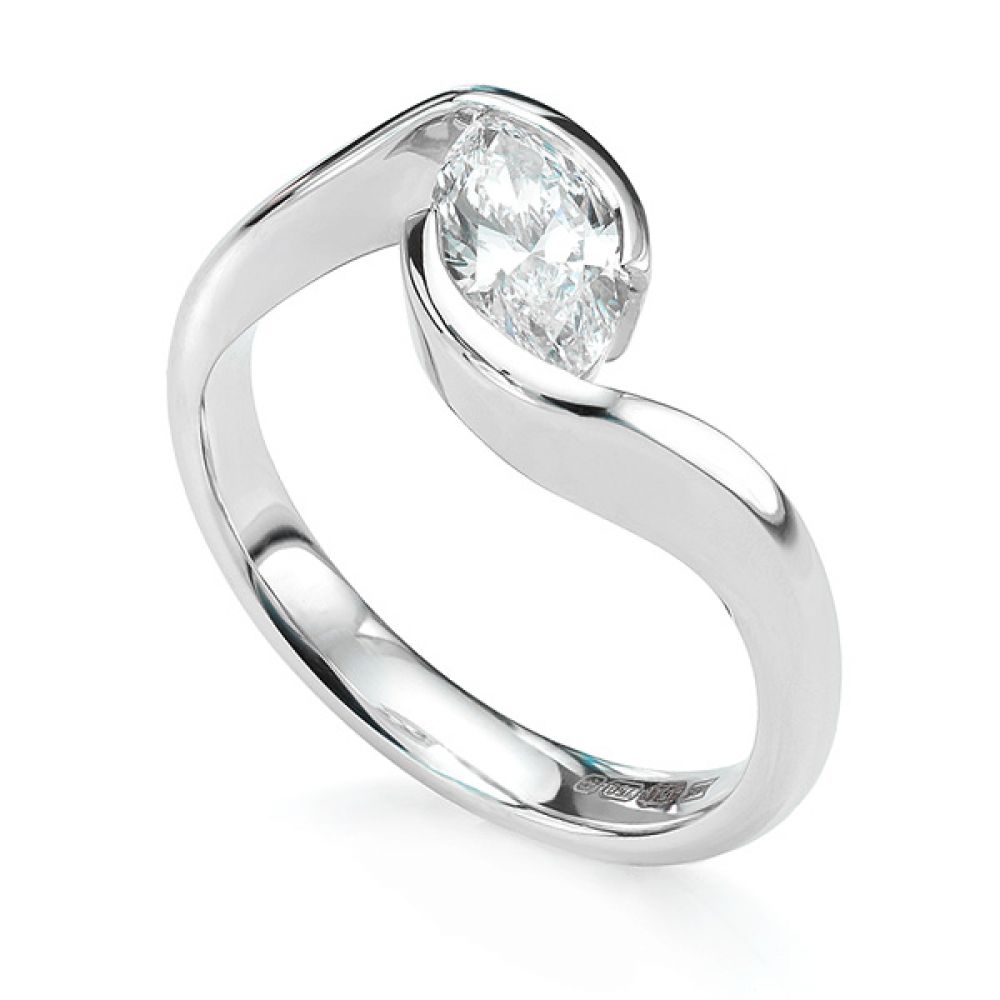 Ursa Marquise diamond solitaire engagement ring fairtrade white gold