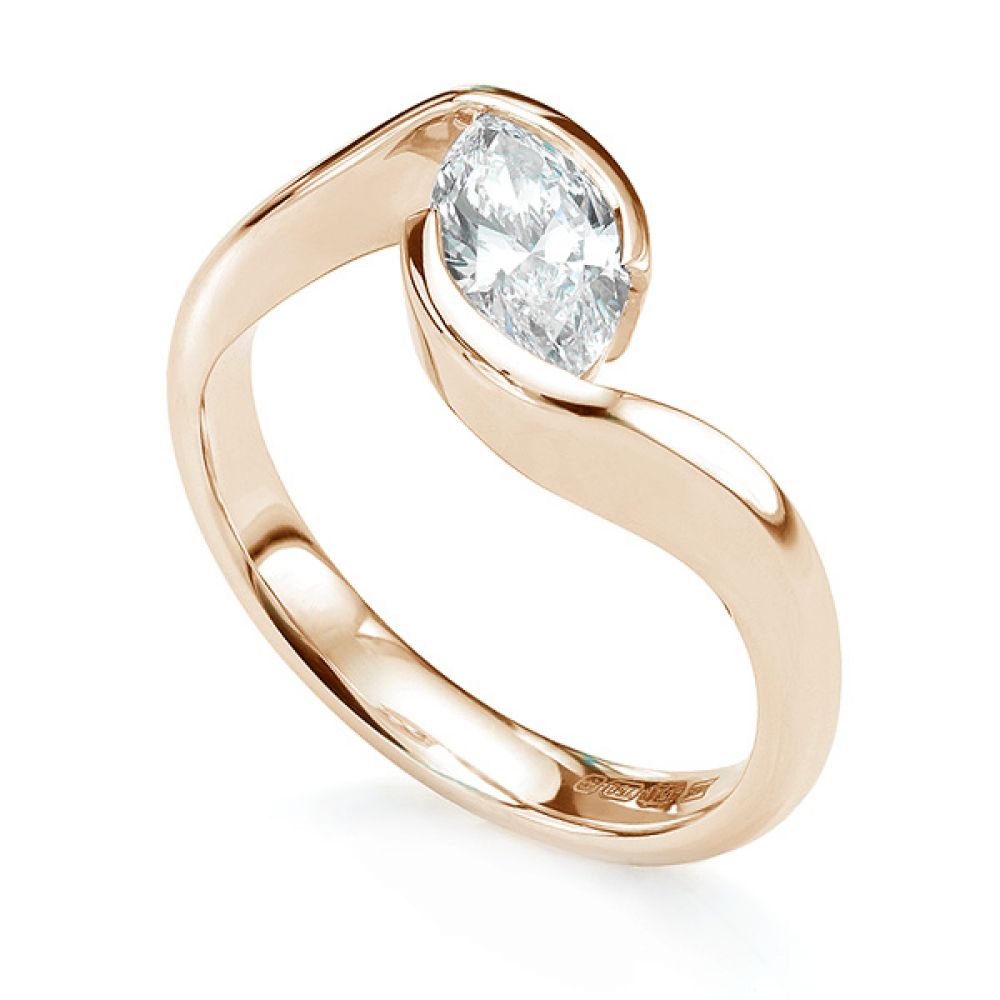 Ursa Marquise diamond solitaire engagement ring in rose gold