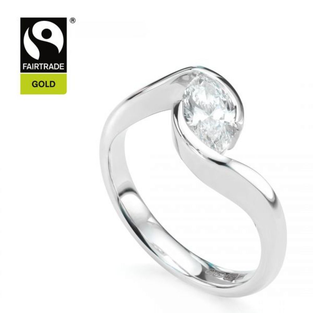 Marquise Twist Diamond Engagement Ring