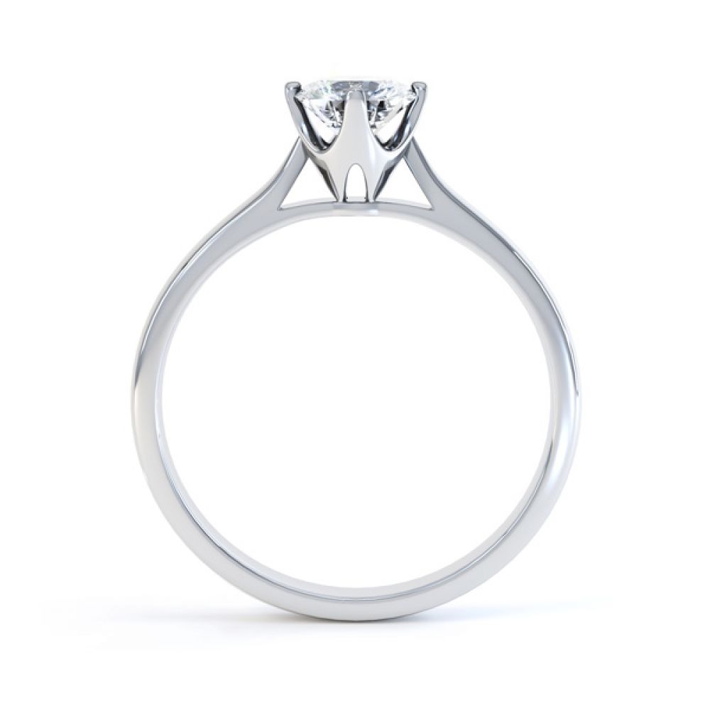 4 Claw Wedfit Compass Set Solitaire Ring Side View