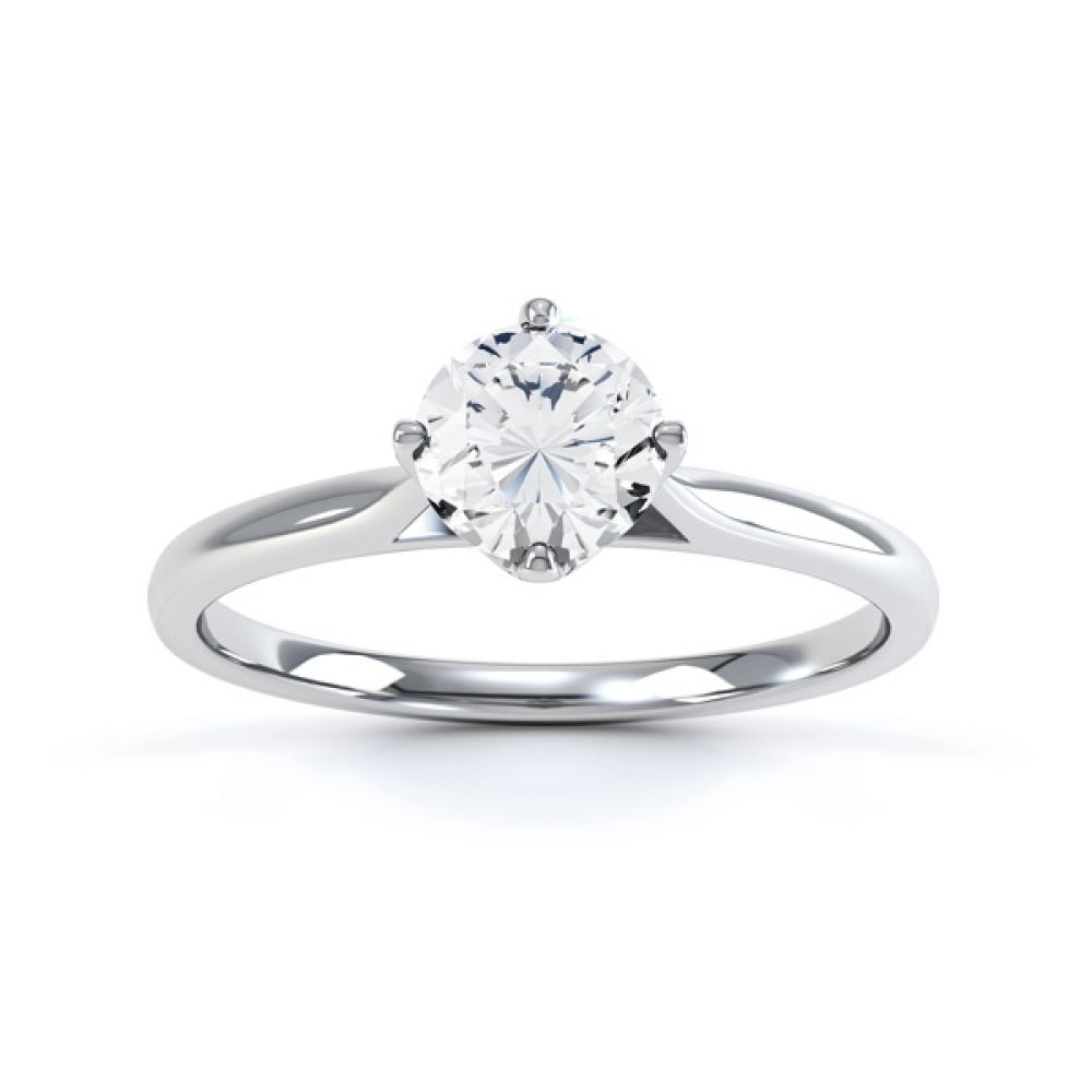 4 Claw Wedfit Compass Set Solitaire Ring Front View 4 Claw Wedfit Compass Set Solitaire Ring Front View