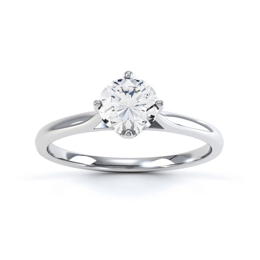 4 Claw Wedfit Compass Set Solitaire Ring Front View