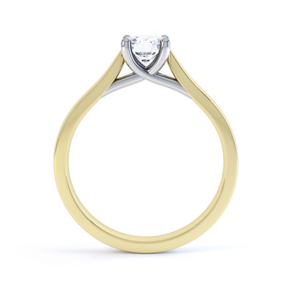 Wedfit Lucida Style Round Solitaire Engagement Ring Side View In Yellow Gold Wedfit Lucida Style Round Solitaire Engagement Ring Side View In Yellow Gold