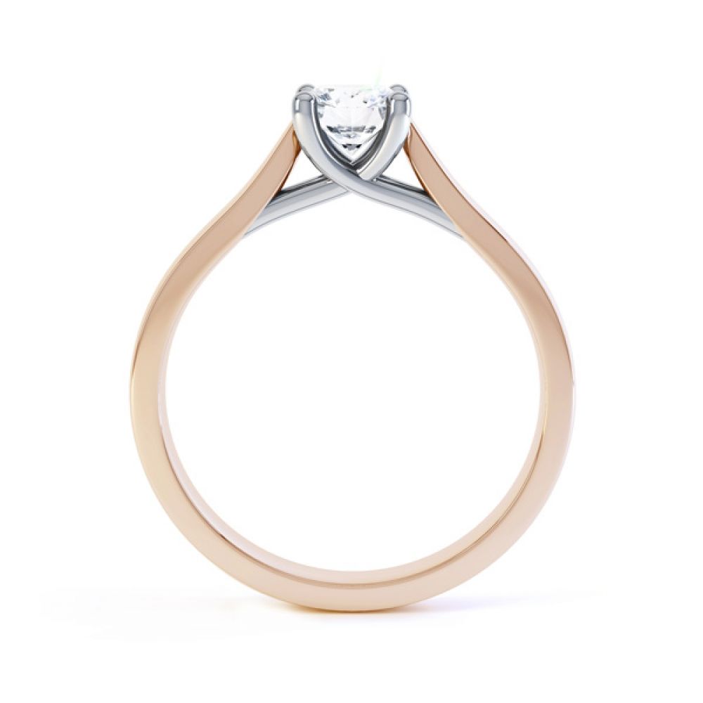 Wedfit Lucida Style Round Solitaire Engagement Ring Side View In Rose Gold