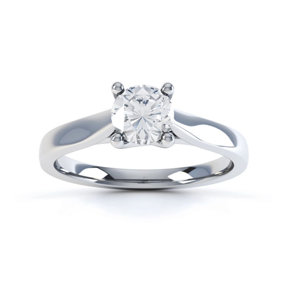 Wedfit Lucida Style Round Solitaire Engagement Ring Top View Wedfit Lucida Style Round Solitaire Engagement Ring Top View