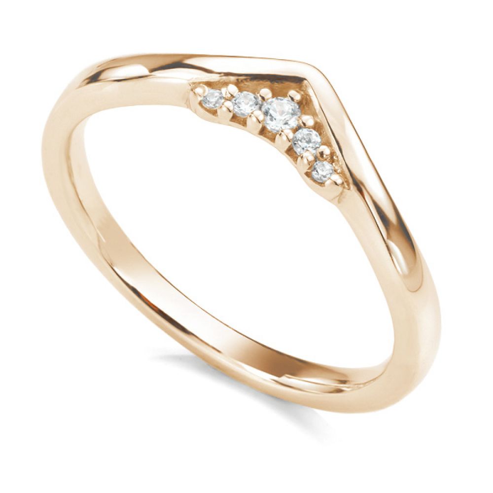 Coronet diamond wedding ring in rose gold