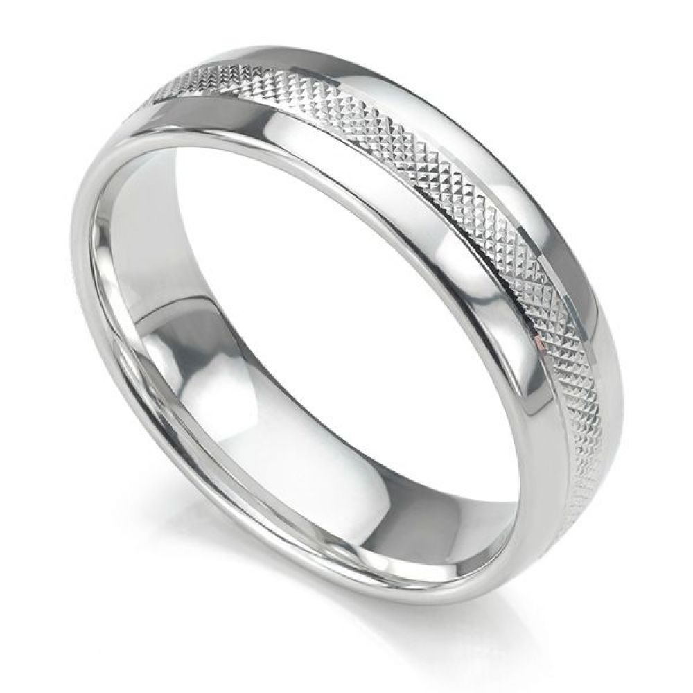 Cross Hatched Patterned Wedding Ring Cross Hatched Patterned Wedding Ring