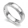 6mm cross hatch patterned wedding ring white gold 6mm court shaped wedding ring with edges cross-hatch patterned either side of a central polished section in white gold