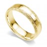 6mm cross hatch patterned wedding ring yellow gold 6mm court shaped wedding ring with edges cross-hatch patterned either side of a central polished section in yellow gold