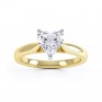 Kama heart shaped solitaire engagement ring yellow gold top view Kama heart shaped solitaire engagement ring yellow gold top view
