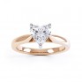 Kama heart shaped solitaire engagement ring rose gold top view Kama heart shaped solitaire engagement ring rose gold top view