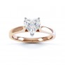 Angel heart shaped solitaire engagement ring rose gold top view Angel heart shaped solitaire engagement ring rose gold top view