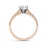 Aphrodite Heart Shaped Diamond Solitaire Engagement Ring Rose Gold Side View Aphrodite Heart Shaped Diamond Solitaire Engagement Ring Rose Gold Side View