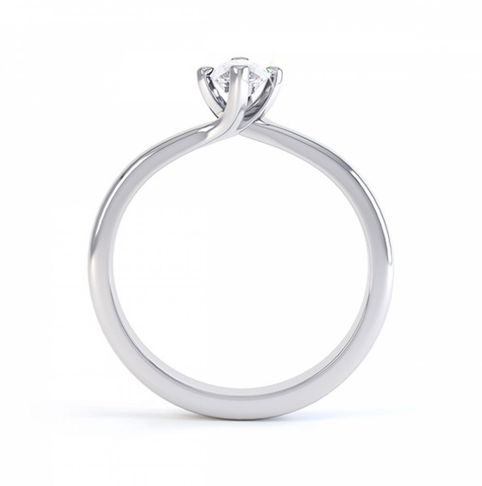 Venice twist marquise solitaire engagement ring side view white gold Venice twist marquise solitaire engagement ring side view white gold