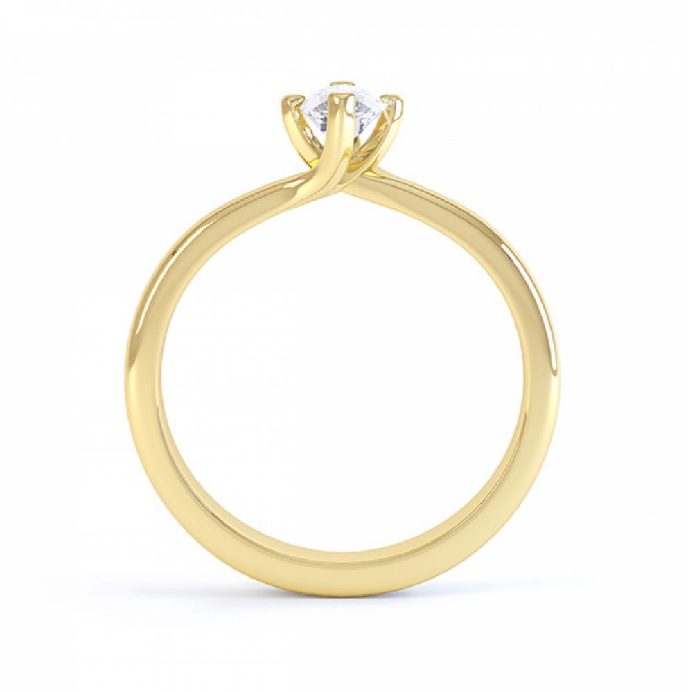 Venice twist marquise solitaire engagement ring side view yellow gold Venice twist marquise solitaire engagement ring side view yellow gold