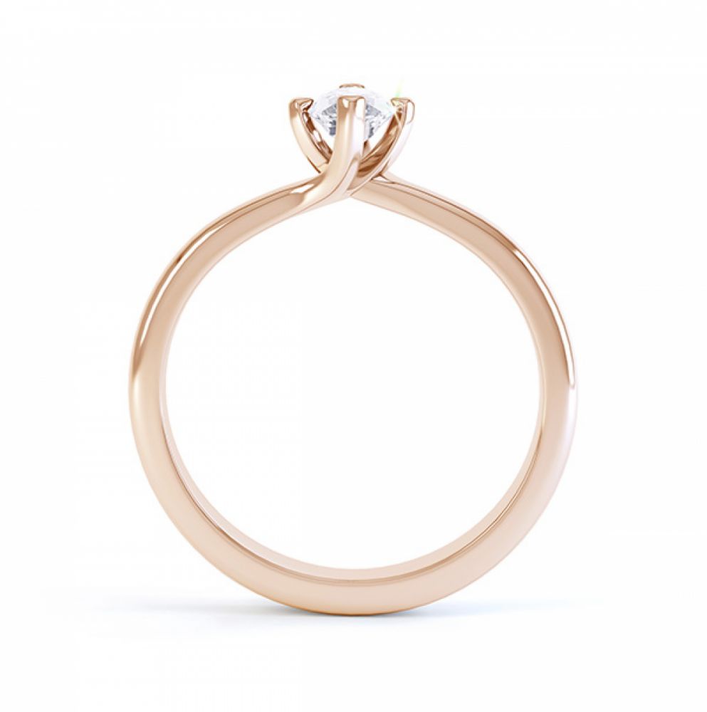 Venice twist marquise solitaire engagement ring side view rose gold