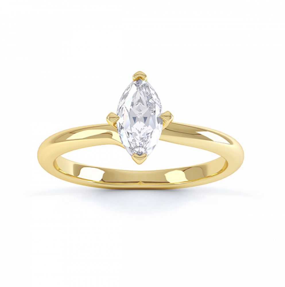 Venice twist marquise solitaire engagement ring top view yellow gold Venice twist marquise solitaire engagement ring top view yellow gold
