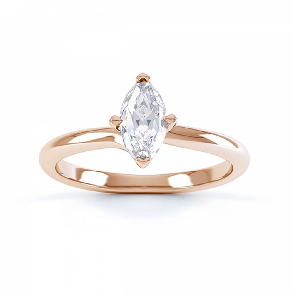 Venice twist marquise solitaire engagement ring top view rose gold Venice twist marquise solitaire engagement ring top view rose gold