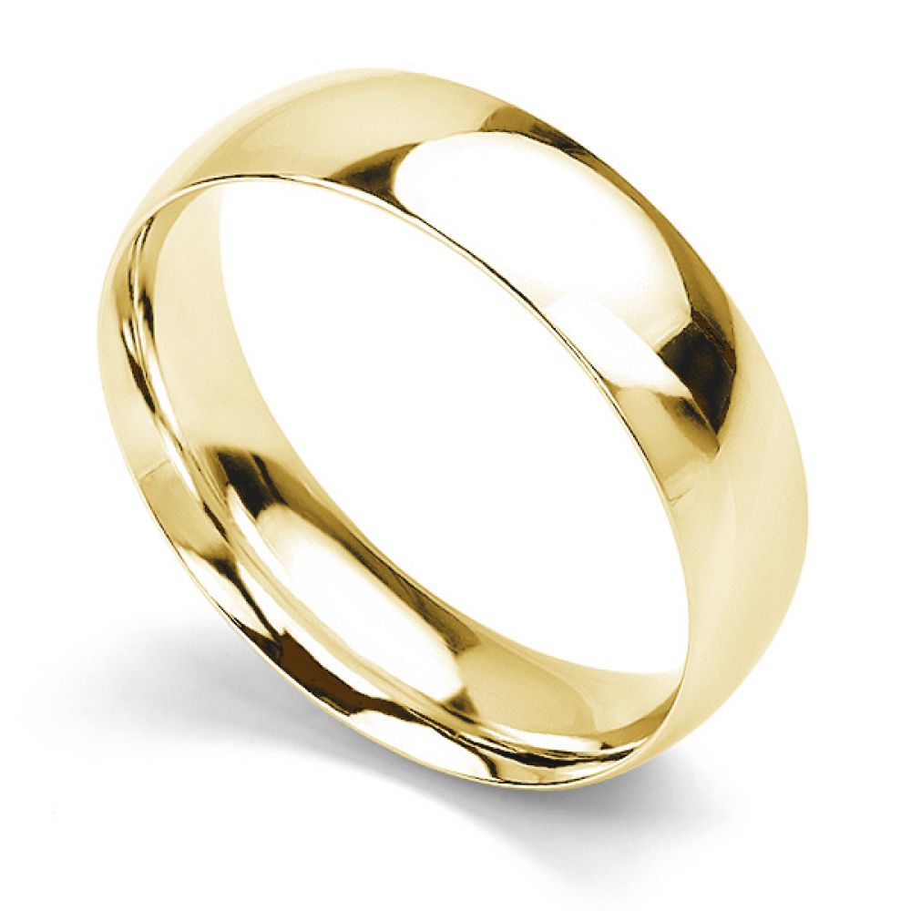 Traditional Court Wedding Ring Medium Weight Yellow Gold