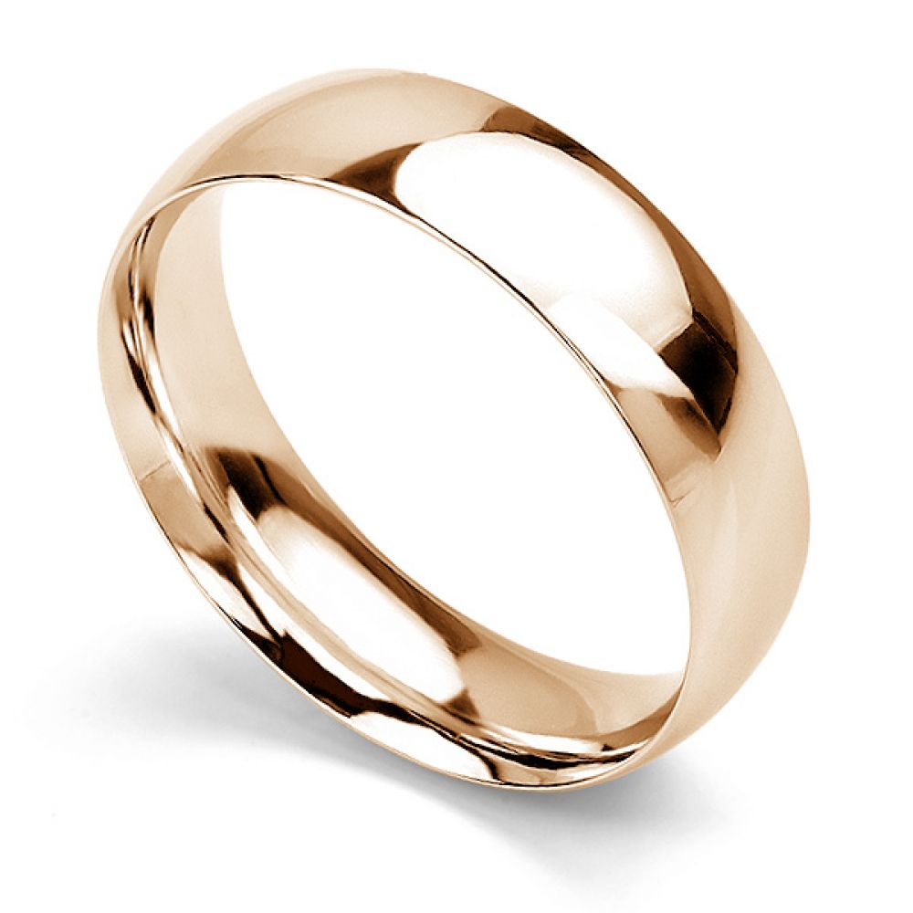 Traditional Court Wedding Ring Medium Weight Rose Gold