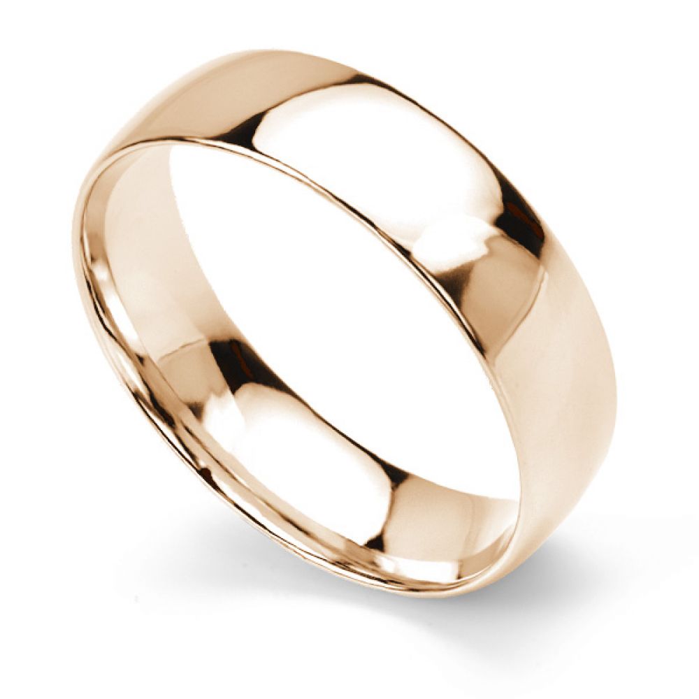 Traditional court wedding ring light weight 6mm in rose gold Traditional court wedding ring light weight 6mm in yellow gold