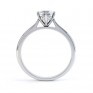 Diamond Accent 4 Claw Solitaire Engagement Ring Side View In White Gold Diamond Accent 4 Claw Solitaire Engagement Ring Side View In White Gold