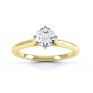 Diamond Accent 4 Claw Solitaire Engagement Ring Front View Yellow Gold Diamond Accent 4 Claw Solitaire Engagement Ring Front View Yellow Gold