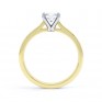 Slim Shoulder 4 Claw Princess Diamond Engagement Ring Side View In Yellow Gold Slim Shoulder 4 Claw Princess Diamond Engagement Ring Side View In Yellow Gold