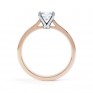 Slim Shoulder 4 Claw Princess Diamond Engagement Ring Side View In Rose Gold Slim Shoulder 4 Claw Princess Diamond Engagement Ring Side View In Rose Gold