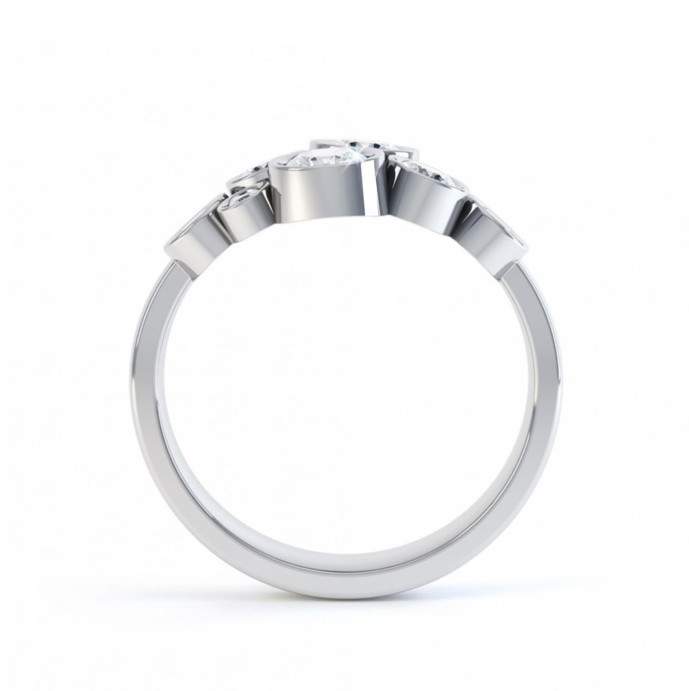 Diamond bubble ring side view white gold Diamond bubble ring side view white gold