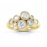 Diamond bubble ring top view yellow gold Diamond bubble ring top view yellow gold