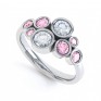 Pink sapphire and diamond bubble ring white gold Pink sapphire and diamond bubble ring white gold