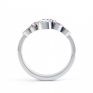 Pink sapphire and diamond bubble ring white gold side view Pink sapphire and diamond bubble ring white gold side view
