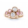 Pink sapphire and diamond bubble ring rose gold top view Pink sapphire and diamond bubble ring rose gold top view