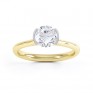 Fluted Part Engagement Ring with High Setting Front View In Yellow Gold Fluted Part Engagement Ring with High Setting Front View In Yellow Gold