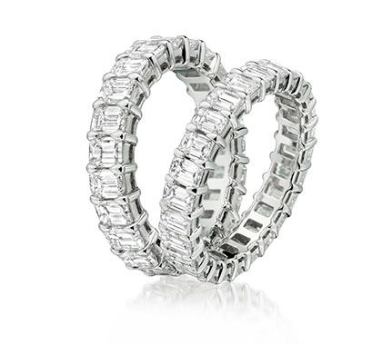 Sparkling diamond set diamond eternity rings with claw settings