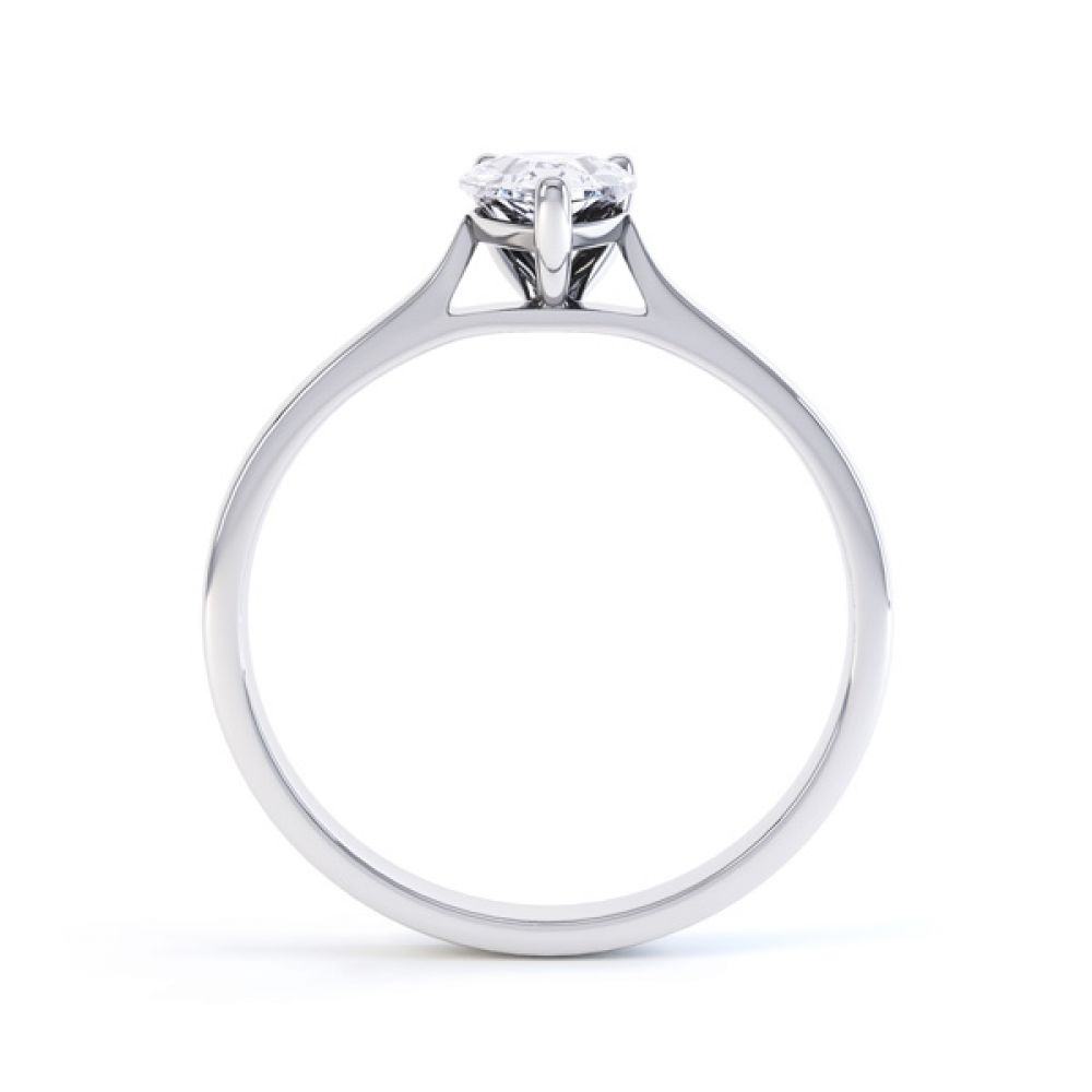 Round Claw Pear Shaped Solitaire Engagement Ring Side View