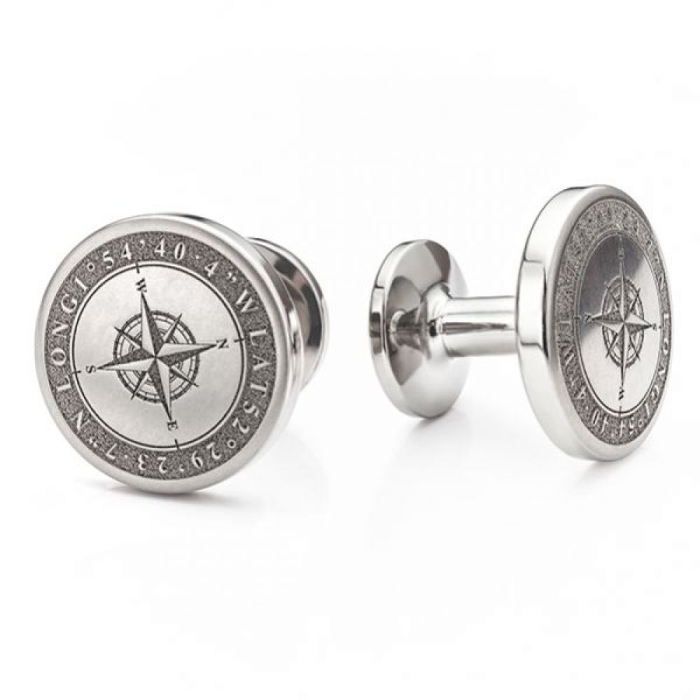 Compass Engraved Cufflinks Compass Engraved Cufflinks