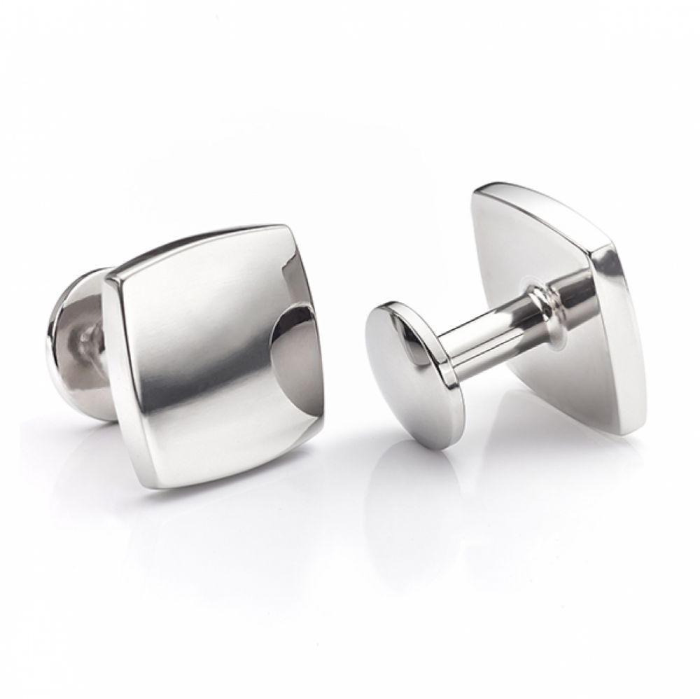 Square polished Titanium cufflinks