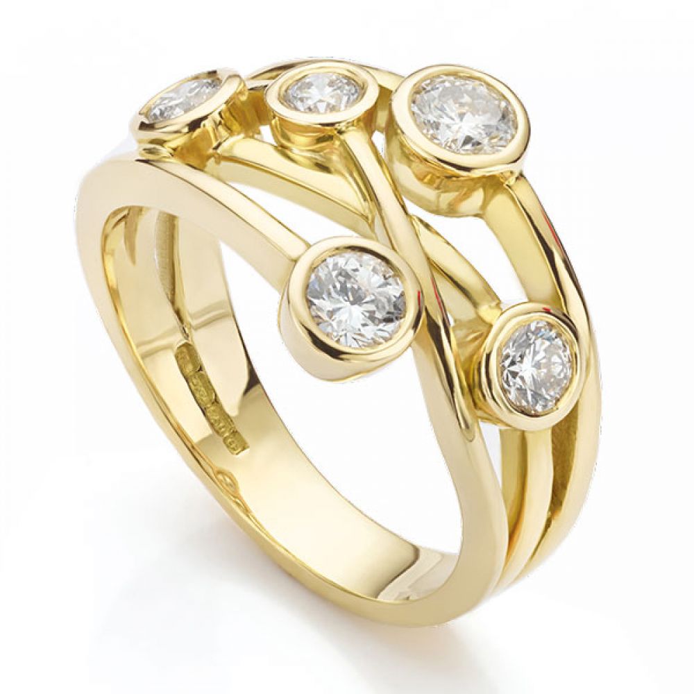 The Anniversary Ring - Bubble Ring Yellow Gold Perspective View The Anniversary Ring - Bubble Ring Yellow Gold Perspective View