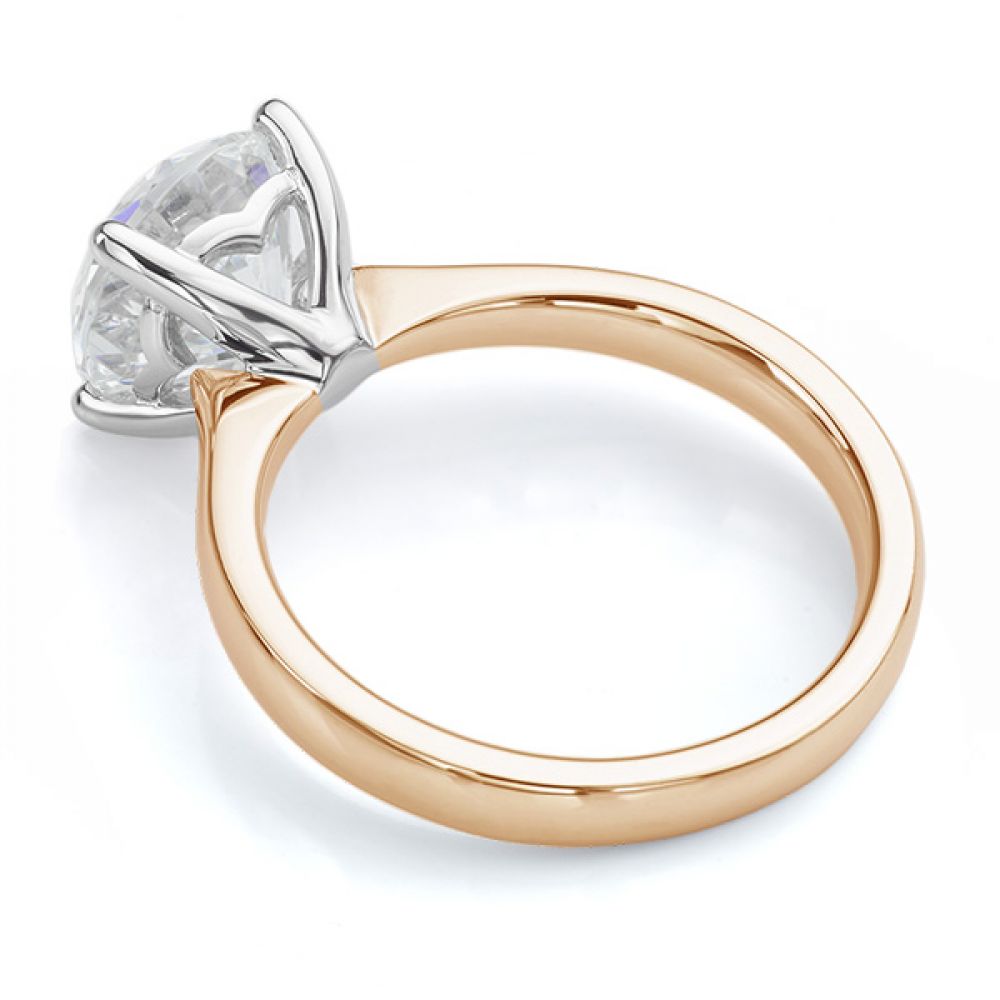 Lila solitaire engagement ring rose gold side view