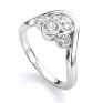 Five stone diamond bubble ring in white gold perspective view Five stone diamond bubble ring in white gold perspective view