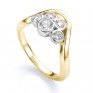 Five stone diamond bubble ring in yellow gold perspective view Five stone diamond bubble ring in yellow gold perspective view