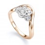 Five stone diamond bubble ring in rose gold perspective view Five stone diamond bubble ring in rose gold perspective view