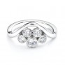Five stone diamond bubble ring in white gold side view Five stone diamond bubble ring in white gold side view